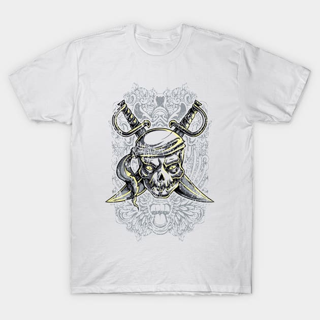 Pirate Skull T-Shirt by inkExtreme